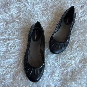 Cole Haan Nike Air Leather Bailey Ballerina Flats Sz 10 B Black Pleated